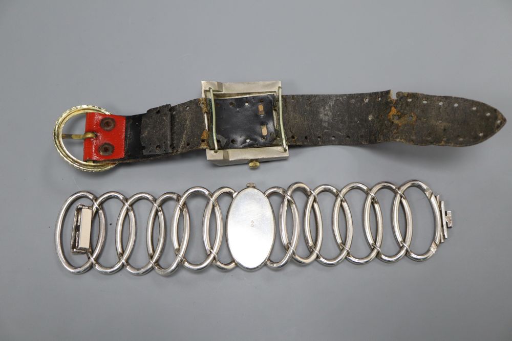 A ladys Pierre Cardin Jaeger vintage wristwatch and another watch.